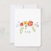 Waterverf Rustic Floral Garland Folk Art Wedding RSVP Kaartje (Achterkant)