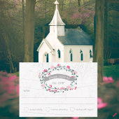 Waterverf Rustic Floral Garland Folk Art Wedding RSVP Kaartje