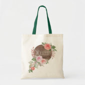 Waterverf Rustic Floral Name Tote Bag (Voorkant)