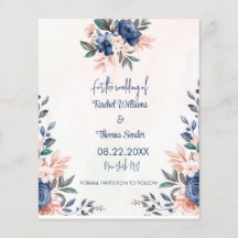Waterverf Rustic Floral Wedding Save the Date F