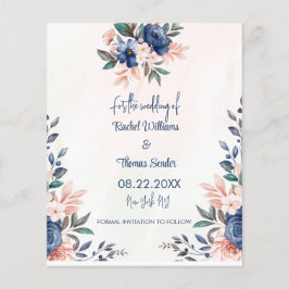 Waterverf Rustic Floral Wedding Save the Date F Flyer
