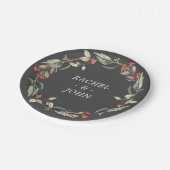 Waterverf Rustic Flowers Wedding Party Grey Papieren Bordje (Gekanteld)