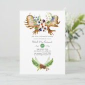 Waterverf Rustic Forest Bridesmaids Luncheon Kaart (Staand voorkant)