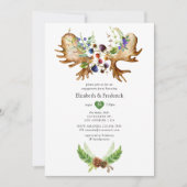 Waterverf Rustic Forest Engagement Party Kaart (Voorkant)