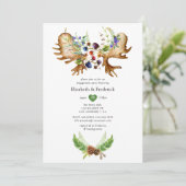 Waterverf Rustic Forest Engagement Party Kaart (Staand voorkant)