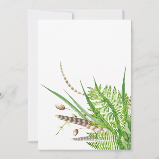 Waterverf Rustic Forest Engagement Party Kaart (Achterkant)