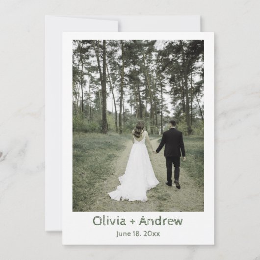 Waterverf Rustic Forest Mountain Natuur bruiloft Kaart (Achterkant)