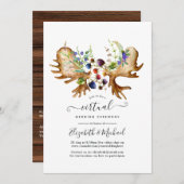 Waterverf Rustic Forest Online Virtual Wedding Kaart (Voorkant / Achterkant)