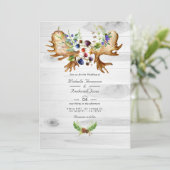 Waterverf Rustic Forest QR Code RSVP Wedding Kaart (Staand voorkant)