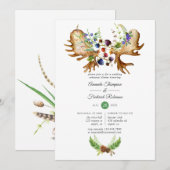 Waterverf Rustic Forest Rehearsal Dinner Kaart (Voorkant / Achterkant)