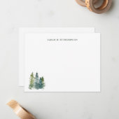 Waterverf Rustic Forest Stationery Note Kaart Notitiekaartje (Voorkant / Achterkant in situ)