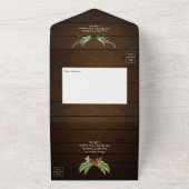 Waterverf Rustic Forest Wedding All In One Uitnodiging (Buitenkant)