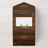 Waterverf Rustic Forest Wedding All In One Uitnodiging (Buitenkant)