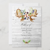 Waterverf Rustic Forest Wedding Foto Kaart (Voorkant)