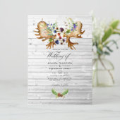 Waterverf Rustic Forest Wedding Foto Kaart (Staand voorkant)