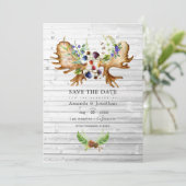 Waterverf Rustic Forest Wedding Foto Save The Date (Staand voorkant)