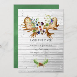 Waterverf Rustic Forest Wedding Foto Save The Date