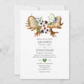 Waterverf Rustic Forest Wedding Kaart (Voorkant)
