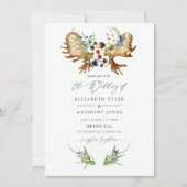 Waterverf Rustic Forest Wedding Kaart (Voorkant)
