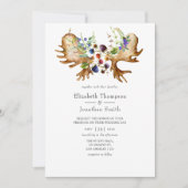 Waterverf Rustic Forest Wedding Kaart (Voorkant)
