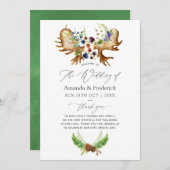 Waterverf Rustic Forest Wedding Programmakaart (Voorkant / Achterkant)