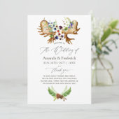 Waterverf Rustic Forest Wedding Programmakaart (Staand voorkant)