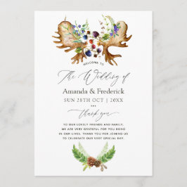 Waterverf Rustic Forest Wedding Programmakaart