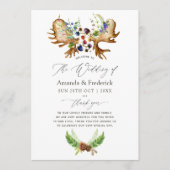 Waterverf Rustic Forest Wedding Programmakaart (Voorkant)