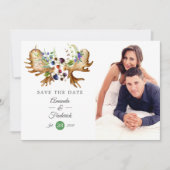 Waterverf Rustic Forest Wedding Save The Date (Voorkant)