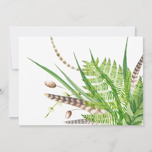 Waterverf Rustic Forest Wedding Save The Date (Achterkant)