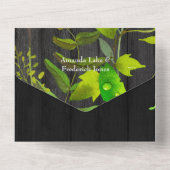 Waterverf Rustic Garden Backyard Barn Wedding All In One Uitnodiging (Achterkant)