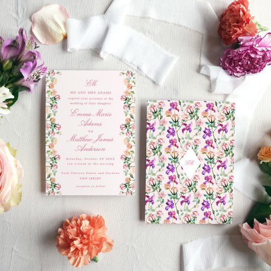 Waterverf Rustic Garden Boho Chic Wedding Kaart