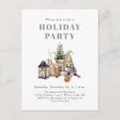 Waterverf Rustic Gnome Holiday Party Invitation Feestdagenkaart (Voorkant)