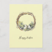 Waterverf Rustic Grapevine & Egg Nest Pasen Briefkaart (Voorkant)