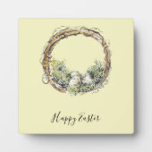 Waterverf Rustic Grapevine & Egg Nest Pasen Fotoplaat (Voorkant)