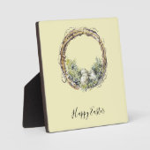 Waterverf Rustic Grapevine & Egg Nest Pasen Fotoplaat (Voorkant)