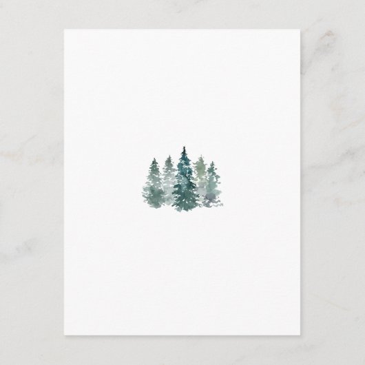 Waterverf Rustic Green Pine Trees Informatiekaartje (Achterkant)