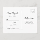 Waterverf Rustic Green Wreath Wedding RSVP Uitnodiging Briefkaart (Achterkant)