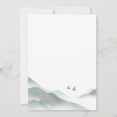 Waterverf Rustic Greenery Mountain Bewaar de datum Kaart (Achterkant)