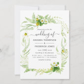 Waterverf Rustic Greenery Wedding Kaart (Voorkant)