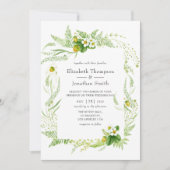 Waterverf Rustic Greenery Wedding Kaart (Voorkant)