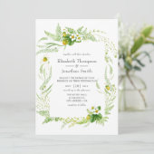 Waterverf Rustic Greenery Wedding Kaart (Staand voorkant)