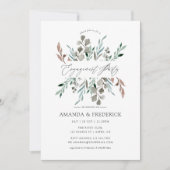 Waterverf Rustic Greenery Winter Engagement Party Kaart (Voorkant)