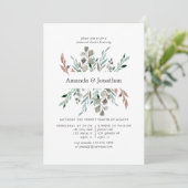 Waterverf Rustic Greenery Winter Rehearsal Dinner Kaart (Staand voorkant)