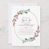 Waterverf Rustic Greenery Winter Sip en Zie Kaart (Voorkant)