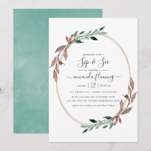 Waterverf Rustic Greenery Winter Sip en Zie Kaart