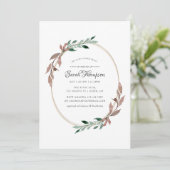 Waterverf Rustic Greenery Winter Vrijgezellenfeest Kaart (Staand voorkant)