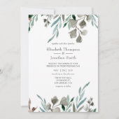 Waterverf Rustic Greenery Winter Wedding Kaart (Voorkant)