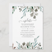 Waterverf Rustic Greenery Winter Wedding Update Kaart (Voorkant)
