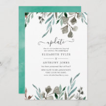 Waterverf Rustic Greenery Winter Wedding Update